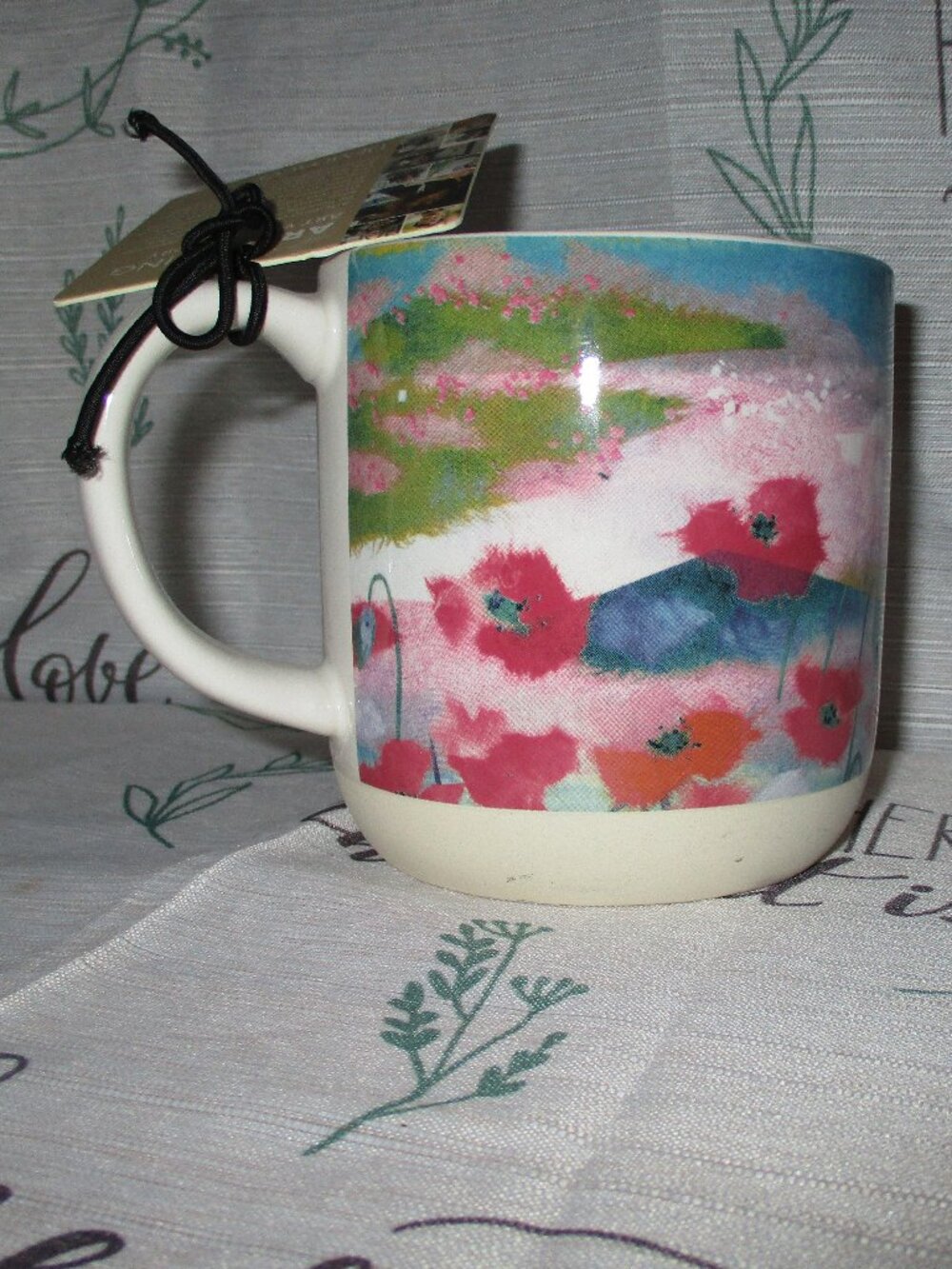 Poppy Keshi floral DEMDACO + ArtLifting Original Art Stoneware Mug Cup